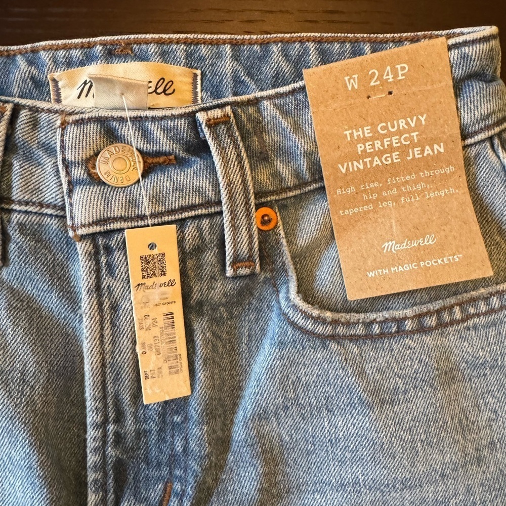 NWT Madewell The Petite Curvy '90s Straight Jean Sz 24P - Picture 5 of 8